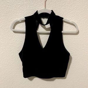 Black Velvet Crop Top